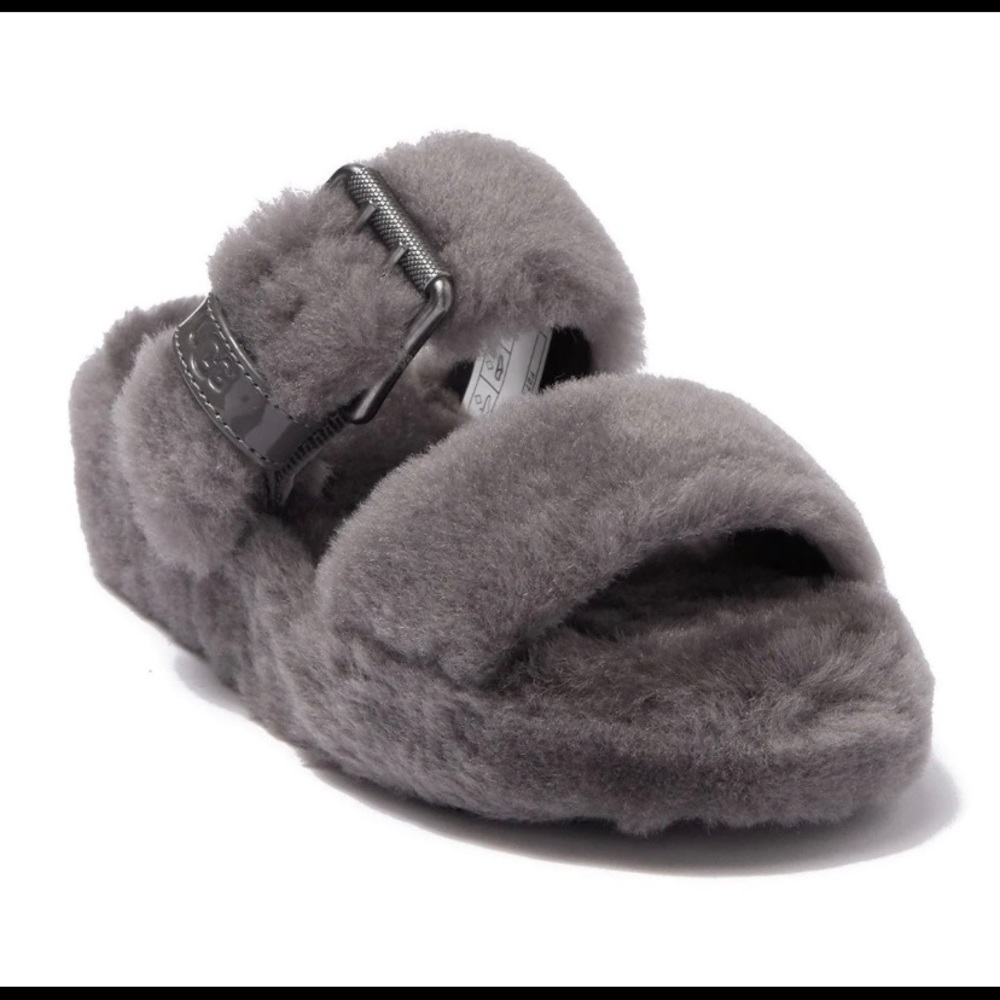 Ugg fuzz yeah slides grey